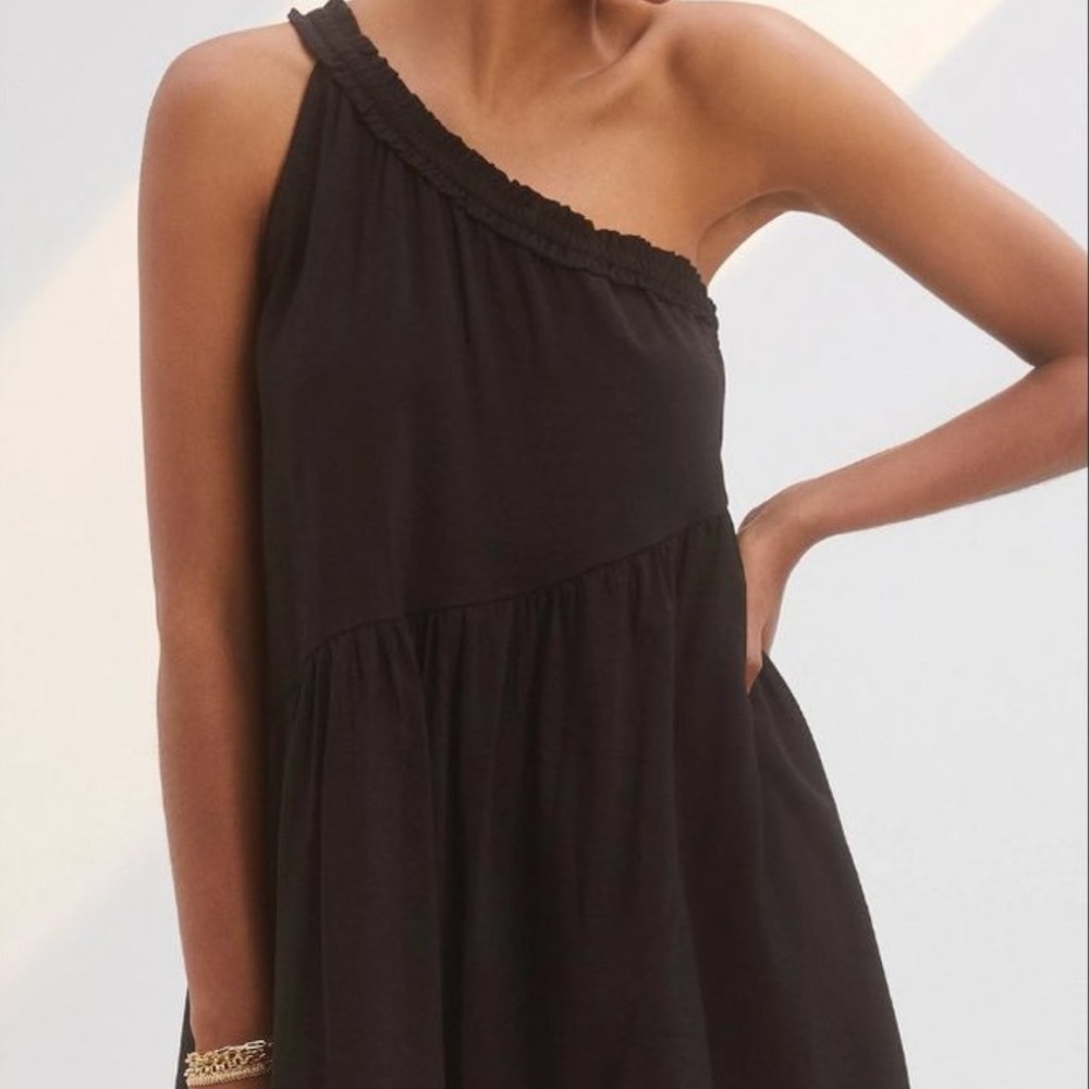 Anthropologie Ruffled One Shoulder Dresss
